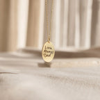Oval Fingerprint Necklace Silver 18K Gold Plated