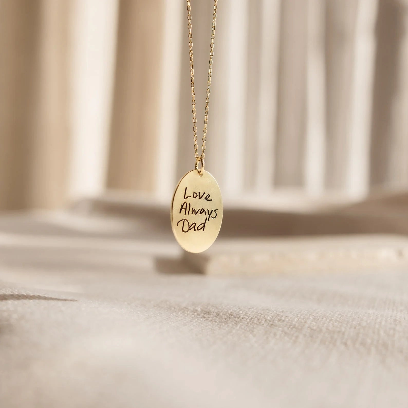 Oval Fingerprint Necklace Silver 18K Gold Plated