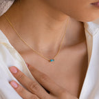 Emery Birthstone Necklace Silver 18K Gold Plated