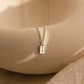 Tiny Initial Tag Necklace Silver 18K Gold Plated