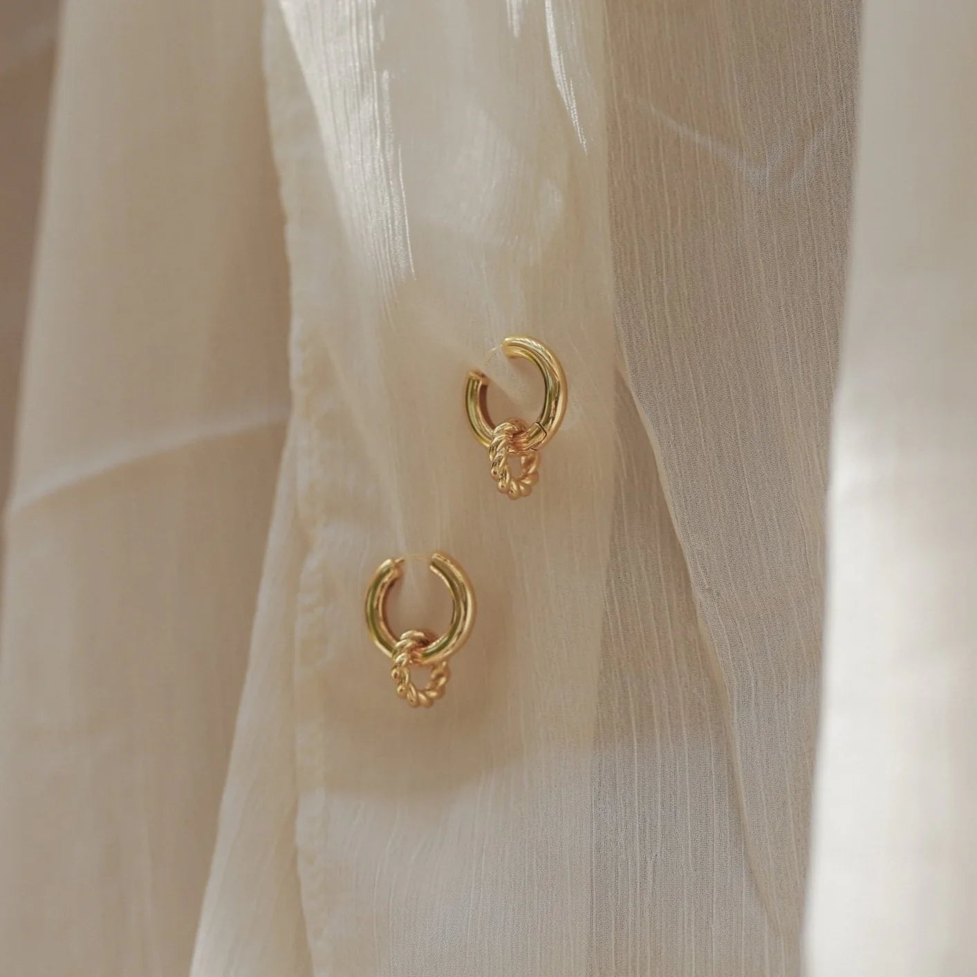Claire Twisted Hoops Silver 18K Gold Plated