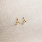 Raindrop Pearl Studs Silver 18K Gold Plated