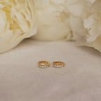 Elise Diamond Huggies Silver 18K Gold Plated