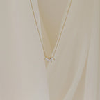 Marquise Diamond Flower Necklace Silver 18K Gold Plated
