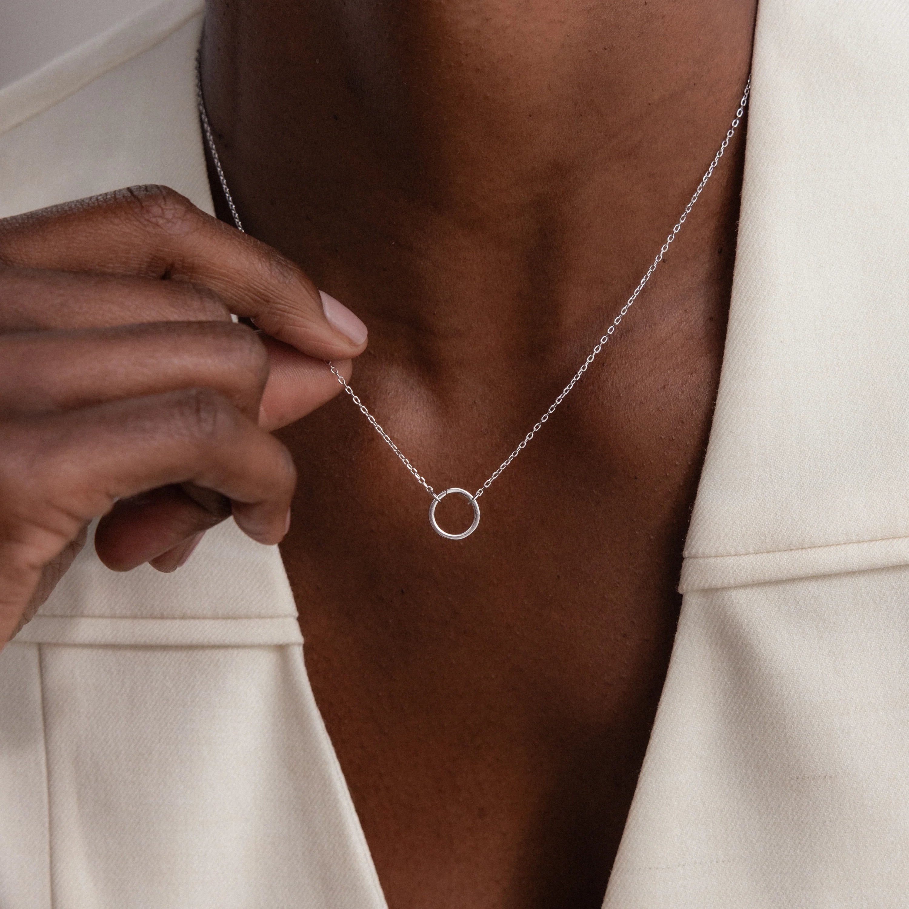 Large Rolo Clasp Necklace Silver 18K Gold Plated