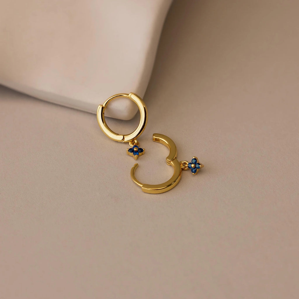 Ivy Birthstone Hoops Silver 18K Gold Plated