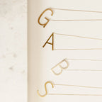 Large Sideways Initial charm Necklace Silver 18K Gold Plated