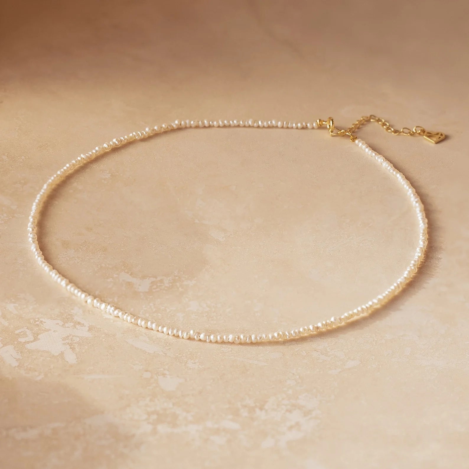 Brinley Pearl Choker Necklace Silver 18K Gold Plated