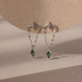 Agate Star Chain Earrings Silver 18K Gold Plated