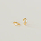 Diamond Athena Huggies Silver 18K Gold Plated