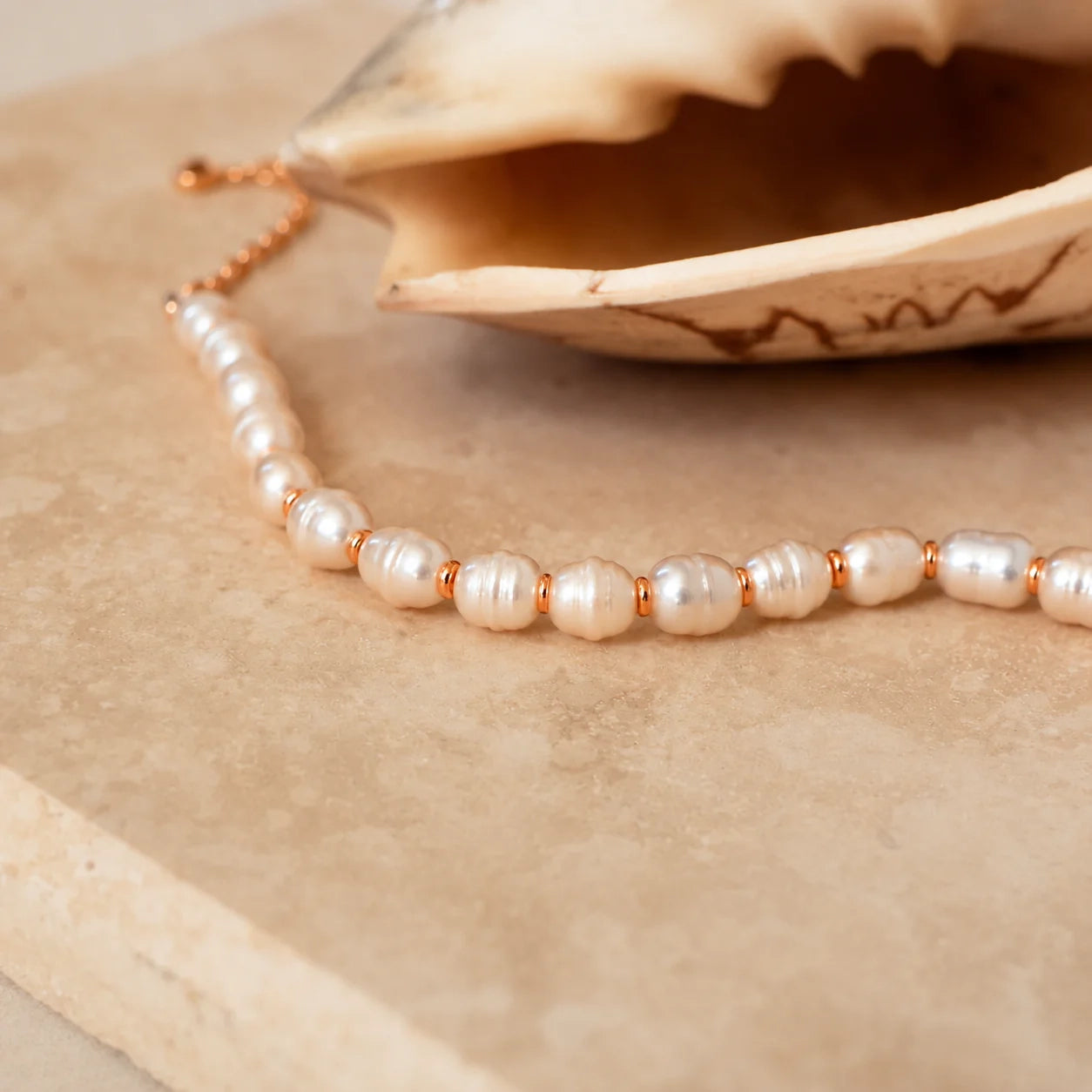 Bold Pearl Bracelet: 18K Gold Sterling Silver with 7-8mm Baroque Pearl