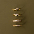 Diamond Pave Dome Ring Silver 18K Gold Plated