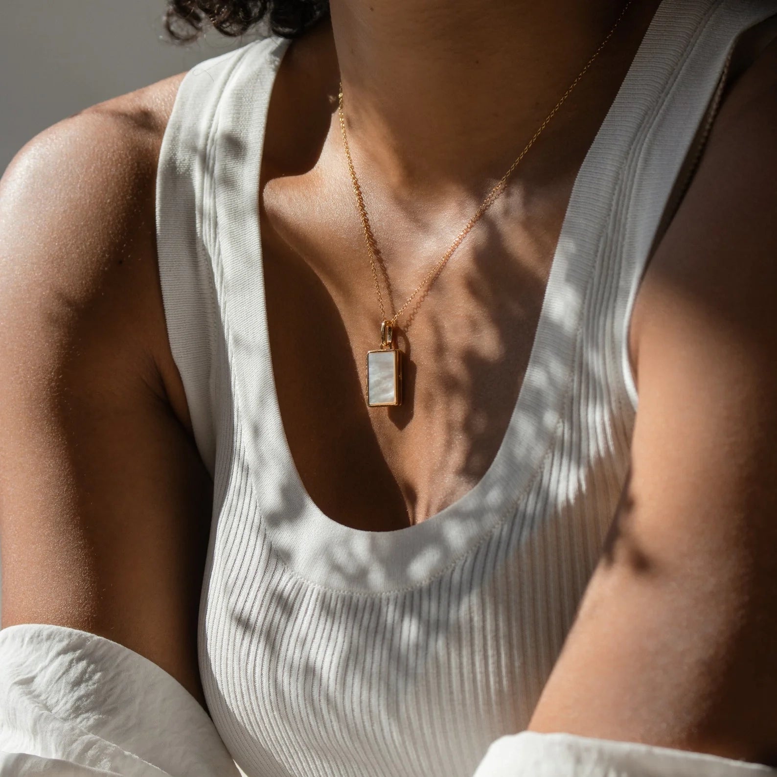 Pearl Locket Necklace Silver 18K Gold Plated
