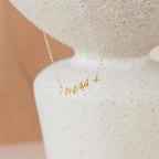 Dainty Mrs. Charm Necklace Silver 18K Gold Plated