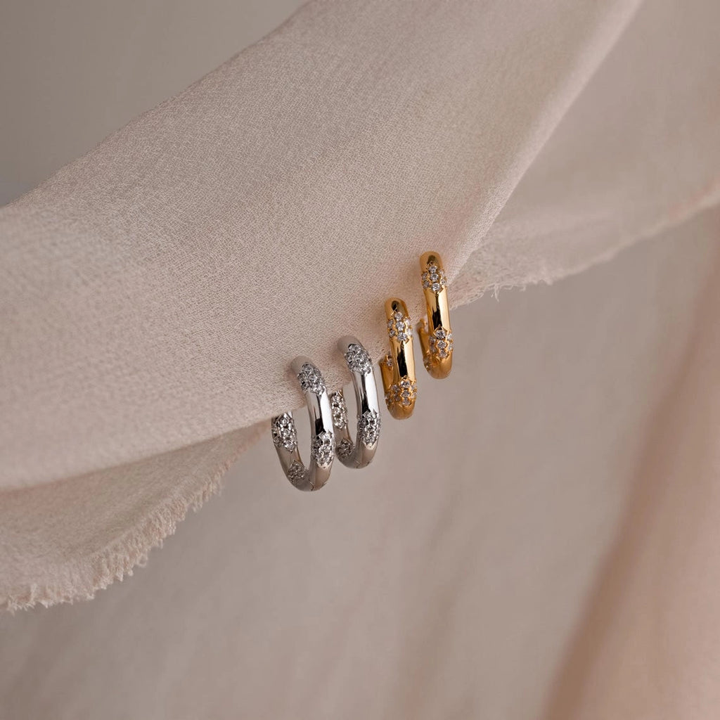 Kaia Diamond Huggies Silver 18K Gold Plated
