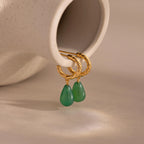 Twisted Jade Hoops Silver 18K Gold Plated