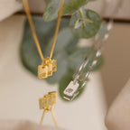 Carrie Mini Tag Necklace Silver 18K Gold Plated