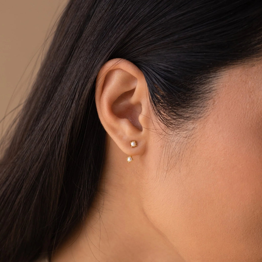 Ruby Ear Jackets Silver 18K Gold Plated