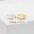 Handwriting Band Silver 18K Gold Plated