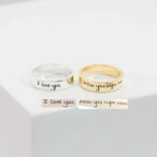 Handwriting Band Silver 18K Gold Plated