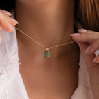 Jade Pendant Necklace Silver 18K Gold Plated