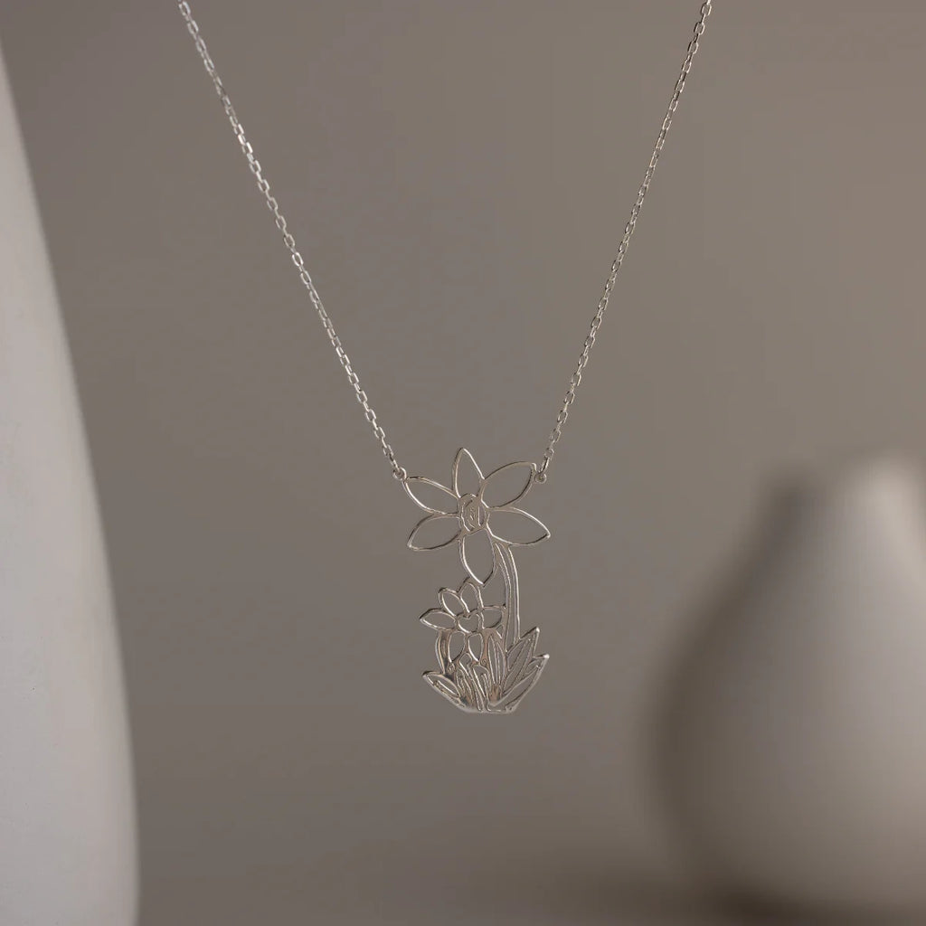 Kids Drawing Necklace Silver 18K Gold Plated