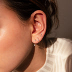 Diamond Earrings Set Silver 18K Gold Plated
