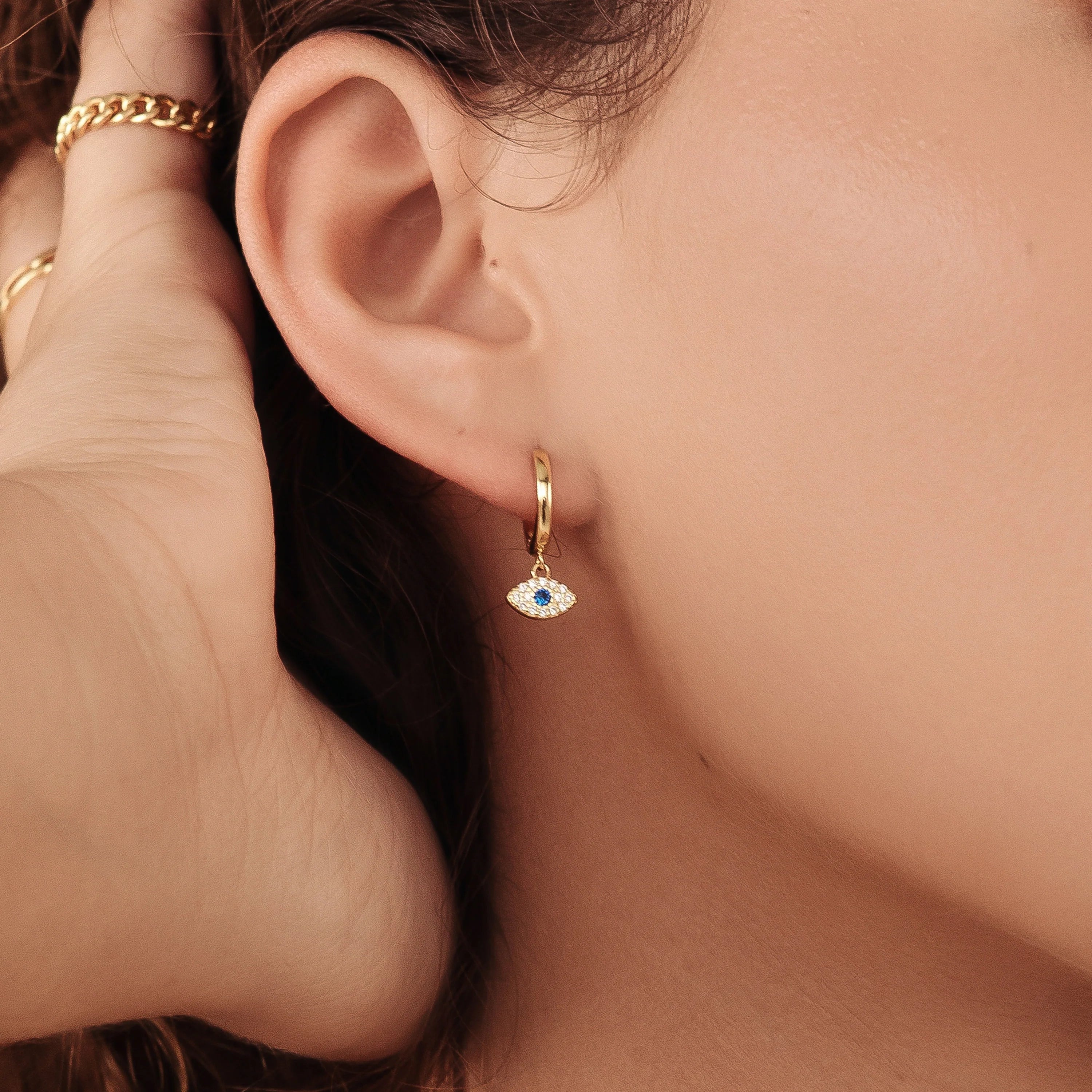Iris Huggies Silver 18K Gold Plated