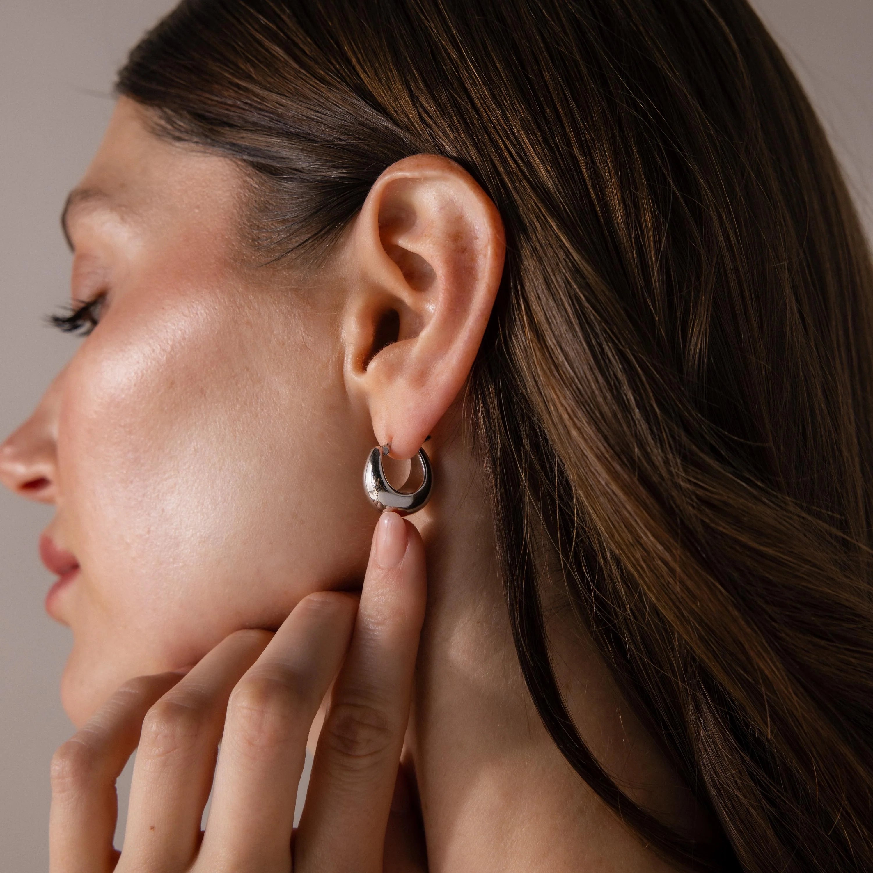 Bold Teardrop Earrings Silver 18K Gold Plated