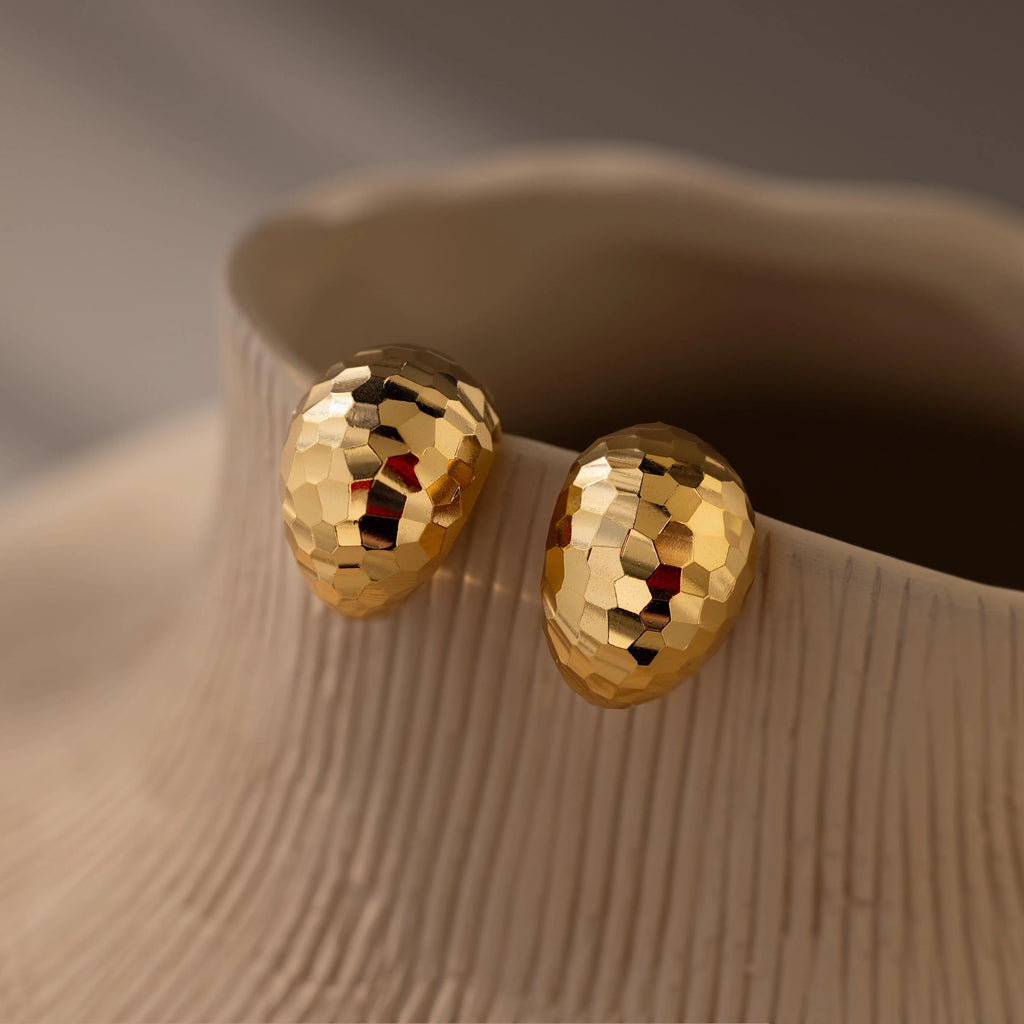 Bold Disco Earrings Silver 18K Gold Plated