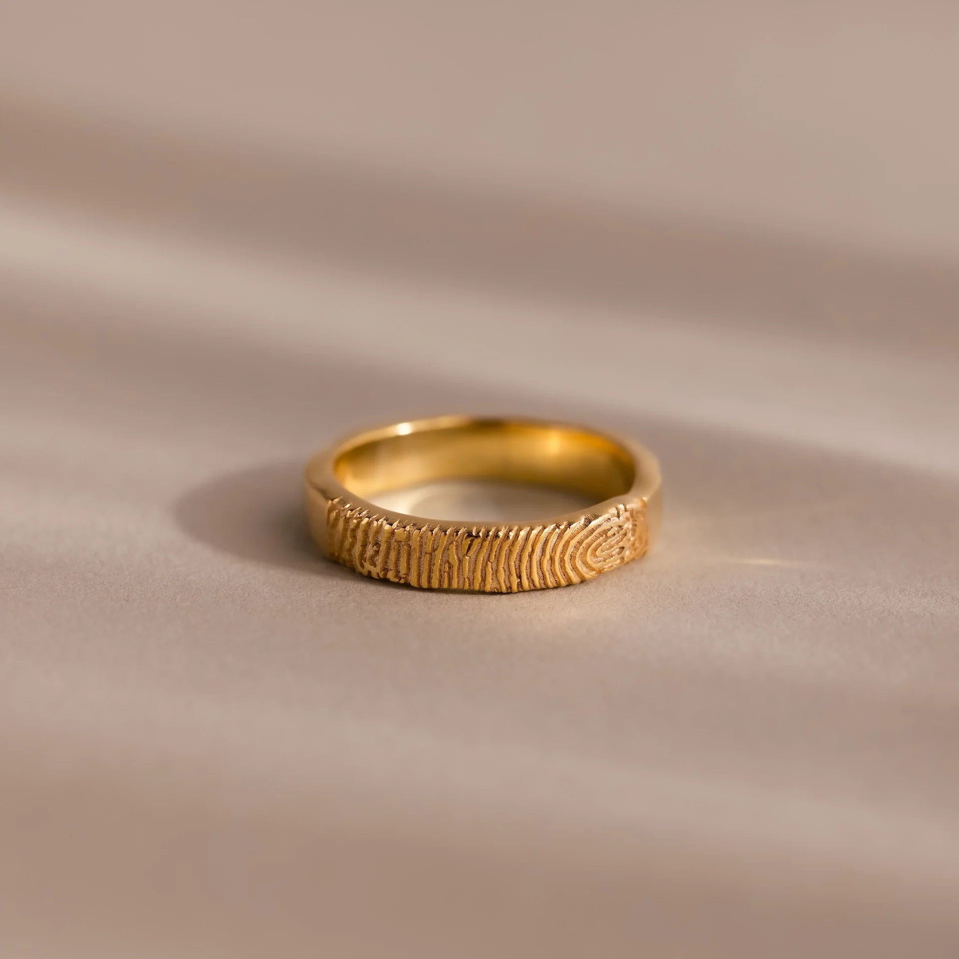 Organic Fingerprint Band Silver 18K Gold Plated