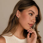Emerald Heart Drop Studs Silver 18K Gold Plated