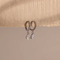 Diamond Drop Huggies Silver 18K Gold Plated