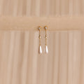Diamond Pearl Chain Earrings Silver 18K Gold Plated