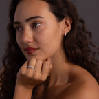 Art Deco Diamond Earrings & Ring Set Silver 18K Gold Plated