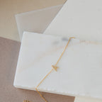 Pave Initial Bracelet Silver 18K Gold Plated