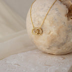 Sun & Moon Eternity Necklace Silver 18K Gold Plated