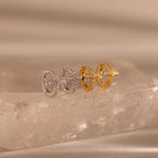 Diamond Cross Huggies Silver 18K Gold Plated