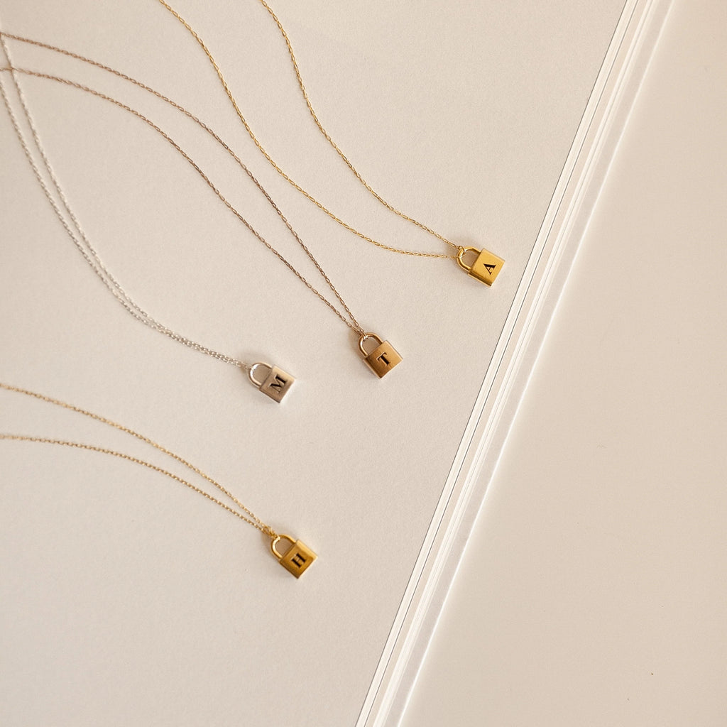 Padlock Necklace Silver 18K Gold Plated