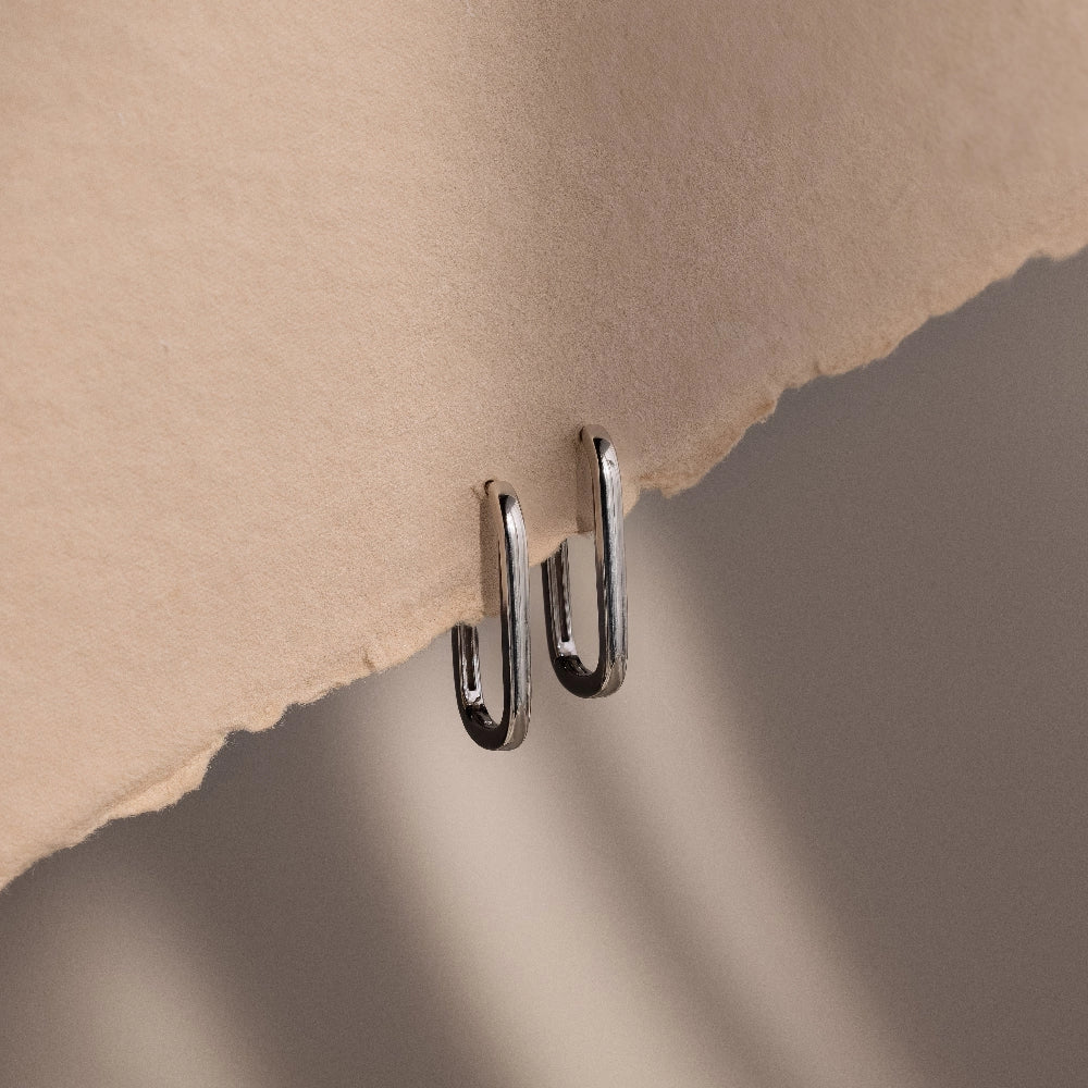 Nina Link Earrings Silver 18K Gold Plated