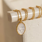 Pearl Rose Necklace Silver 18K Gold Plated