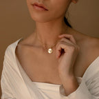 Gabi Coin Necklace Silver 18K Gold Plated