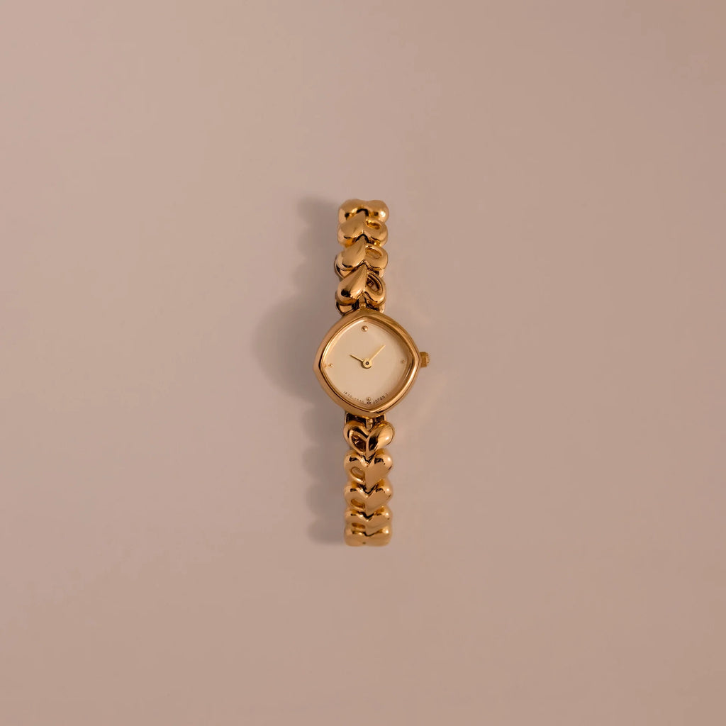 Heart Link Timepiece Silver 18K Gold Plated
