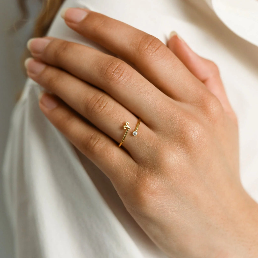 Zodiac Birthstone Ring Silver 18K Gold Plated