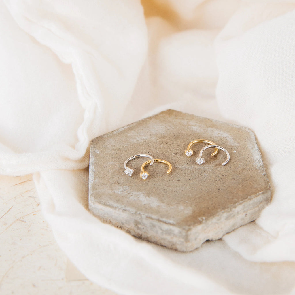 Diamonds Saylor Huggies Silver 18K Gold Plated