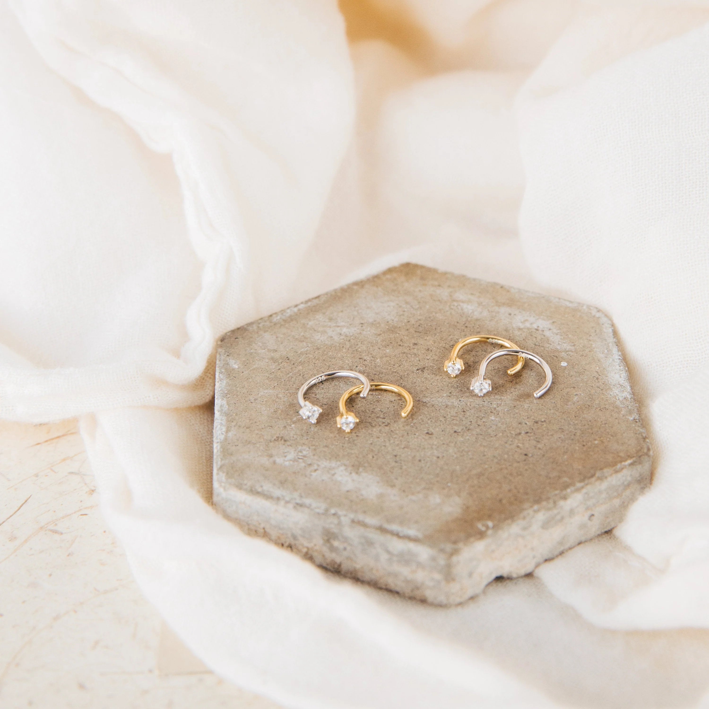 Diamonds Saylor Huggies Silver 18K Gold Plated
