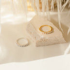 Crescent Pearl Ring Silver 18K Gold Plated
