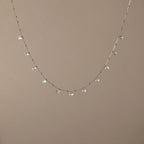Satellite Diamond Necklace Silver 18K Gold Plated