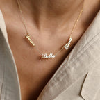 Carrie Multiple Name Necklace Silver 18K Gold Plated
