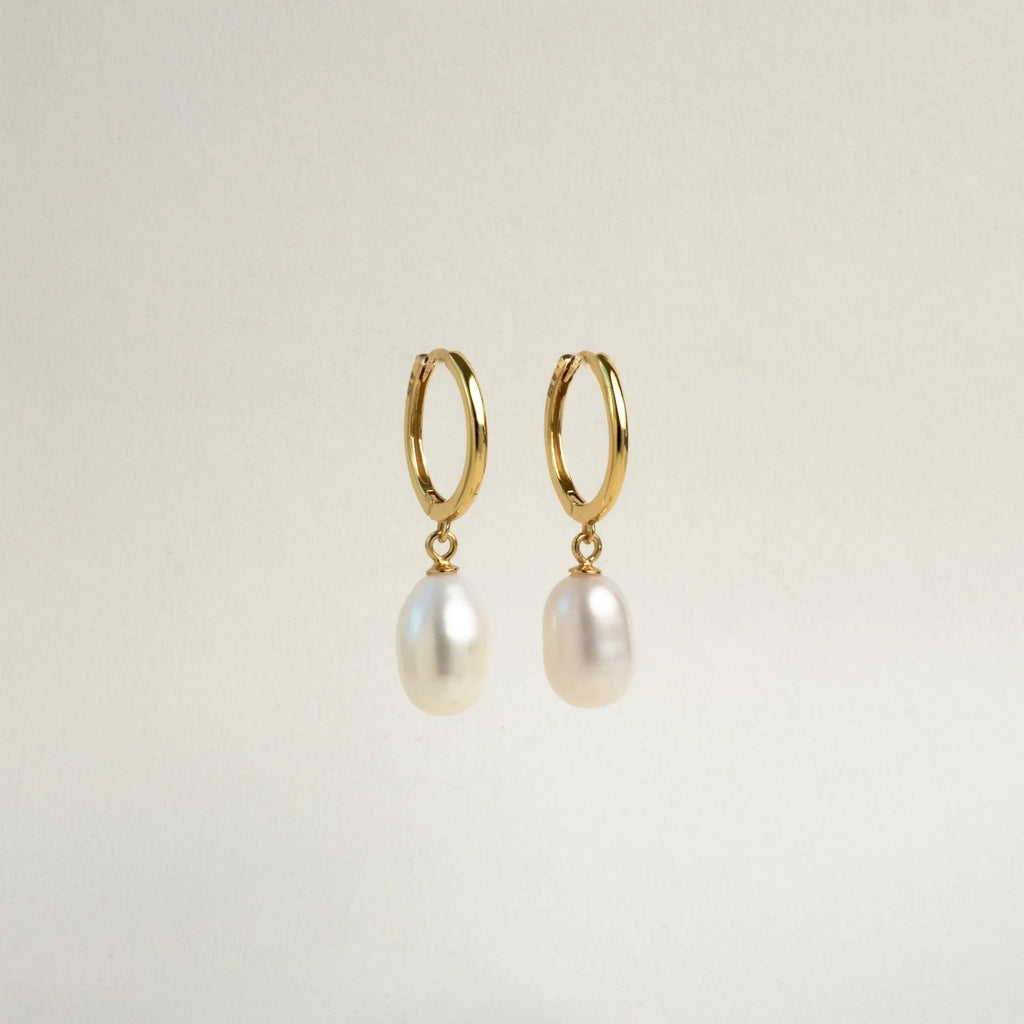 Maggie Pearl Drop Hoops